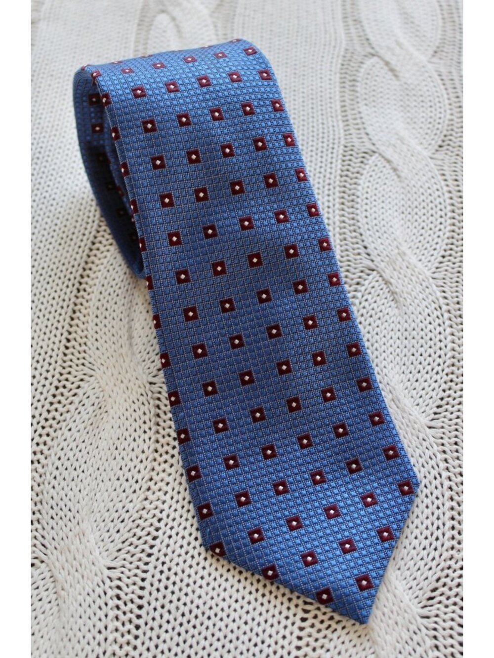 DONALD J. TRUMP Signature Collection Blue & Burgundy Checks Power Tie